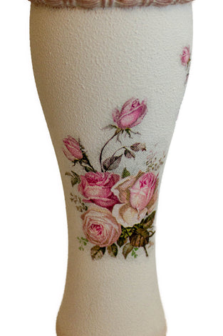 Vaza decorata cu trandafiri roz
