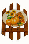 Cuier lemn decorat de toamna