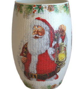 Vaza decorata cu Mos Craciun.