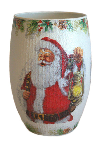 Vaza decorata cu Mos Craciun.