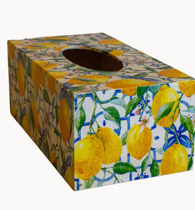 Cutie de servetele decorata cu lamai