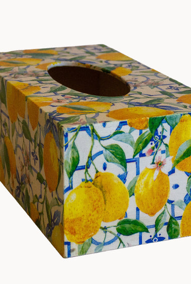 Cutie de servetele decorata cu lamai